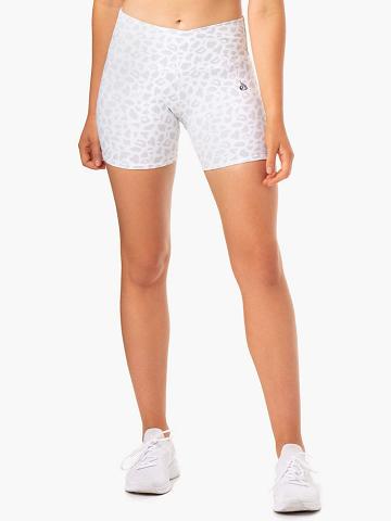 Ryderwear Women Shorts Amazon High Waisted Women's Shorts Snow Leopard | CA2209WY