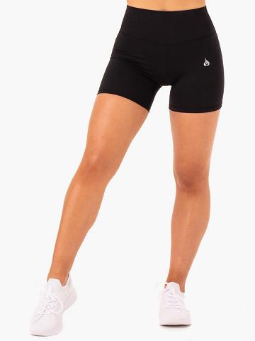 Ryderwear Women Shorts Base High Waisted Women's Shorts Black | CA2107RW