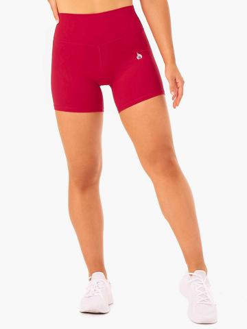 Ryderwear Women Shorts Base High Waisted Women's Shorts Cherry Red | CA2157WY