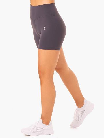 Ryderwear Women Shorts Base High Waisted Women's Shorts Charcoal | CA2158EX