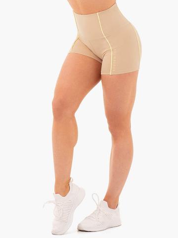 Ryderwear Women Shorts Glow High Waisted Women's Shorts Latte | CA2216OR