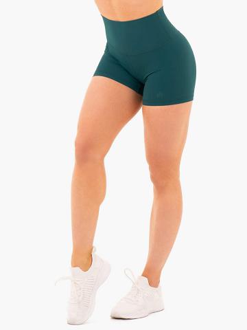 Ryderwear Women Shorts NKD High Waisted Women's Shorts Teal | CA1945BC