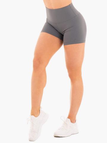 Ryderwear Women Shorts NKD High Waisted Women's Shorts Charcoal | CA1946NB