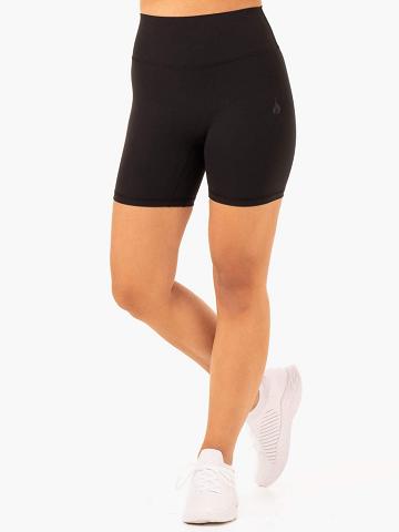 Ryderwear Women Shorts NKD Refine High Waisted Women's Shorts Black | CA2143FM