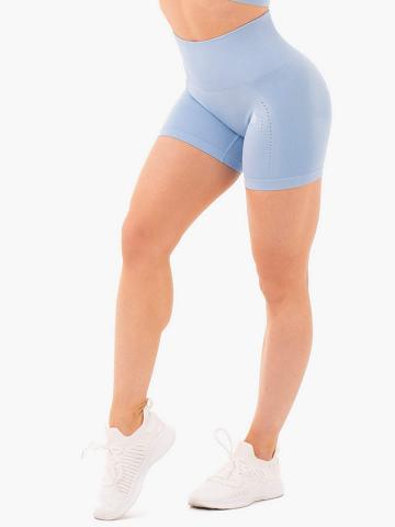 Ryderwear Women Shorts Seamless Staples Women's Shorts Denim Blue Marl | CA1953YU