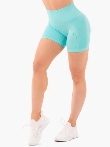 Ryderwear Women Shorts Seamless Staples Women's Shorts Aqua Marl | CA2110UT