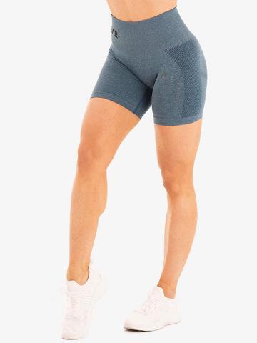 Ryderwear Women Shorts Seamless Staples Women's Shorts Teal Marl | CA2111IS