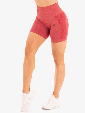 Ryderwear Women Shorts Seamless Staples Women's Shorts Cherry Red Marl | CA2112OR