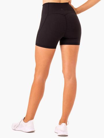 Ryderwear Women Shorts Sola High Waisted Women's Shorts Black | CA2149ZG