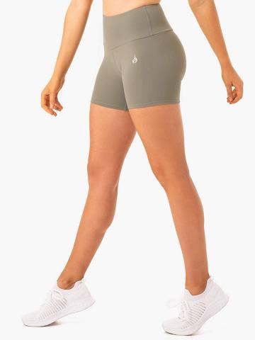 Ryderwear Women Shorts Staples Scrunch Bum Mid Length Women's Shorts Khaki | CA1987FM