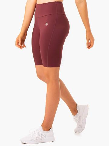 Ryderwear Women Shorts Staples Scrunch Bum Bike Women's Shorts Burgundy | CA2026QZ