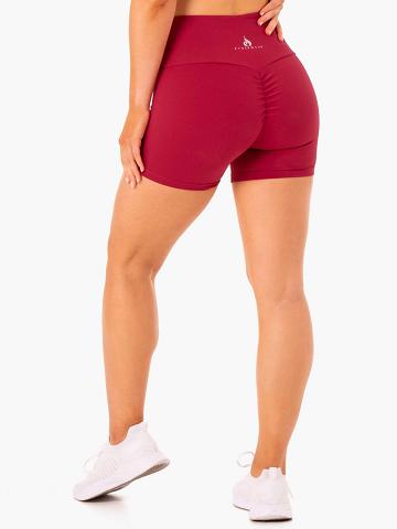 Ryderwear Women Shorts Staples Scrunch Bum Mid Length Women's Shorts Wine Red | CA2164OR