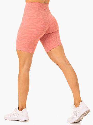 Ryderwear Women Shorts Transform Mid Length Women's Shorts Pink Zebra | CA2072XF