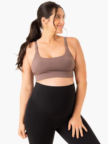 Ryderwear Women Sports Bra Active Bump Women's Sports Bra Chocolate | CA1937HK