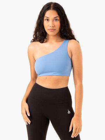 Ryderwear Women Sports Bra Adapt One Shoulder Women's Sports Bra Sky Blue | CA1799IS