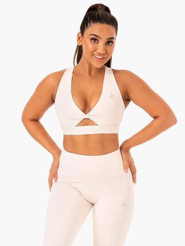 Ryderwear Women Sports Bra Adapt Twist Women's Sports Bra Ivory | CA1806GL