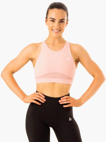 Ryderwear Women Sports Bra Amazon Mesh Women's Sports Bra Baby Pink | CA1820EX