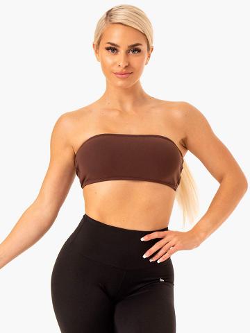 Ryderwear Women Sports Bra Bandeau Women's Sports Bra Chocolate | CA1717RW