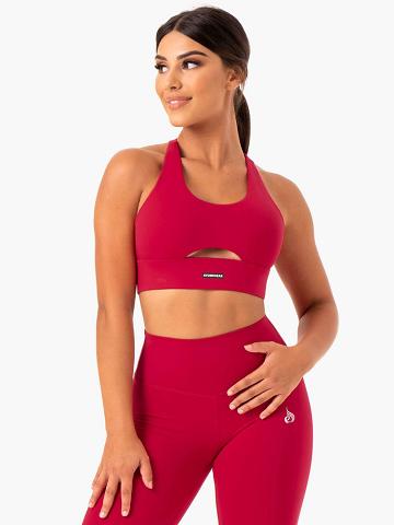 Ryderwear Women Sports Bra Base Racer Back Women's Sports Bra Cherry Red | CA1667YU