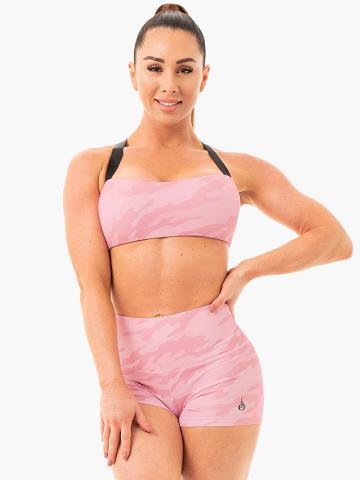 Ryderwear Women Sports Bra Camo Women's Sports Bra Pink Camo | CA1743RW