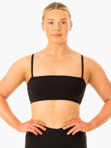 Ryderwear Women Sports Bra Convertible Bandeau Women's Sports Bra Black | CA1741WY