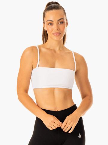 Ryderwear Women Sports Bra Convertible Bandeau Women's Sports Bra White | CA1777SO