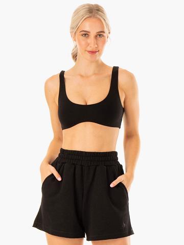 Ryderwear Women Sports Bra Elevate Lounge Women's Sports Bra Black | CA1665RW