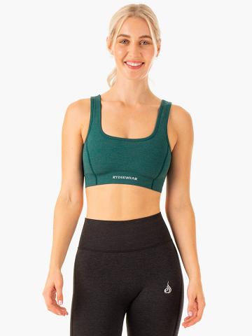 Ryderwear Women Sports Bra Enhance Seamless Women's Sports Bra Teal | CA1841BC