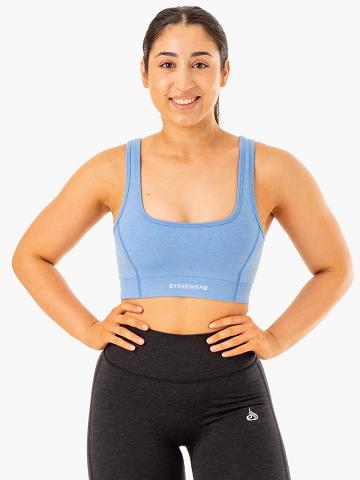 Ryderwear Women Sports Bra Enhance Seamless Women's Sports Bra Blue | CA1846EX