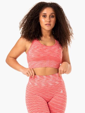 Ryderwear Women Sports Bra Evolve Seamless Longline Women's Sports Bra Coral | CA1862LH