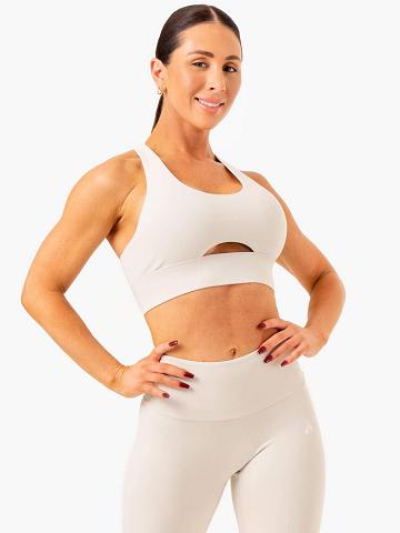 Ryderwear Women Sports Bra Focus Contour Women's Sports Bra Snow Grey | CA1812XF