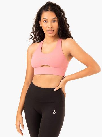 Ryderwear Women Sports Bra Focus Contour Women's Sports Bra Blush Pink | CA1849YU