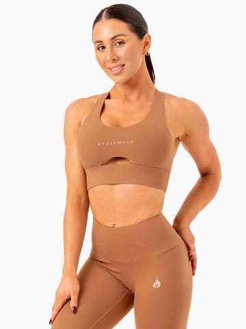 Ryderwear Women Sports Bra Focus Contour Women's Sports Bra Mocha | CA1853PQ