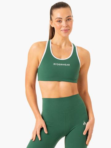 Ryderwear Women Sports Bra Frequency High Impact Women's Sports Bra Emerald | CA1891CE