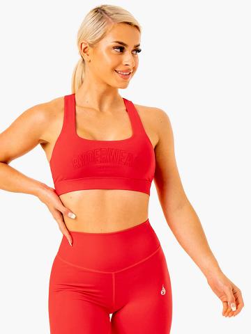 Ryderwear Women Sports Bra Knockout Racer Back Women's Sports Bra Red | CA1735CE