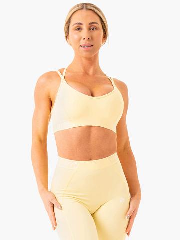 Ryderwear Women Sports Bra Level Up V-Neck Women's Sports Bra Butter | CA1901YU