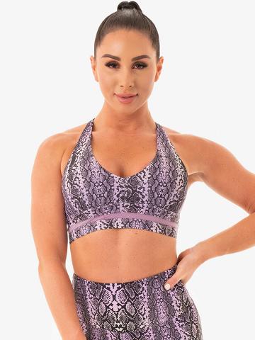 Ryderwear Women Sports Bra NEM X RW Women's Sports Bra Purple Snake | CA1655ZG