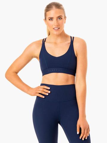 Ryderwear Women Sports Bra NKD Align Women's Sports Bra Navy | CA1666TV