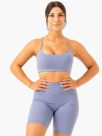 Ryderwear Women Sports Bra NKD Frame Women's Sports Bra Stonewash Blue | CA1896QZ