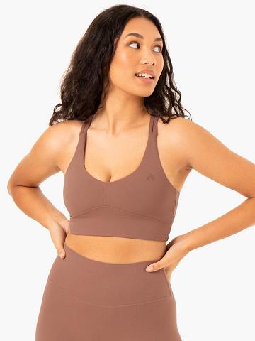 Ryderwear Women Sports Bra NKD Refine Women's Sports Bra Mocha | CA1790NB