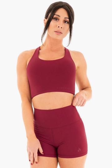 Ryderwear Women Sports Bra NKD Women's Sports Bra Berry Red | CA1594AP