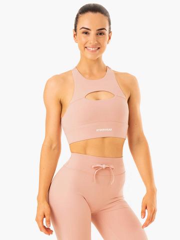 Ryderwear Women Sports Bra Replay Cut Out Women's Sports Bra Nude | CA1895MA