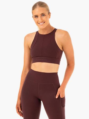 Ryderwear Women Sports Bra Reset High Impact Women's Sports Bra Chocolate | CA1814VD