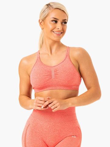 Ryderwear Women Sports Bra Sculpt Seamless Women's Sports Bra Peach Marl | CA1821RW