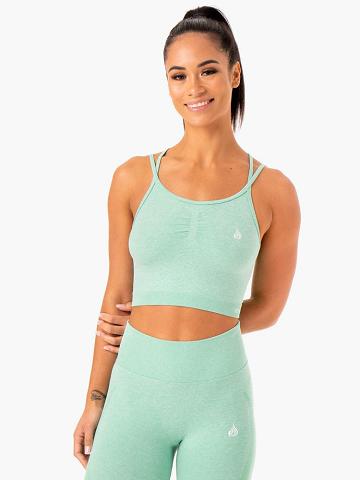 Ryderwear Women Sports Bra Sculpt Seamless Tank Women's Sports Bra Mint Marl | CA1829SO