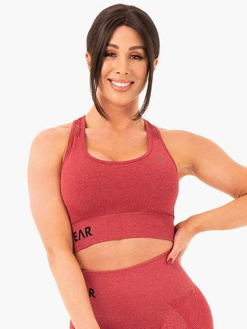 Ryderwear Women Sports Bra Seamless Staples Women's Sports Bra Cherry Red Marl | CA1597FM