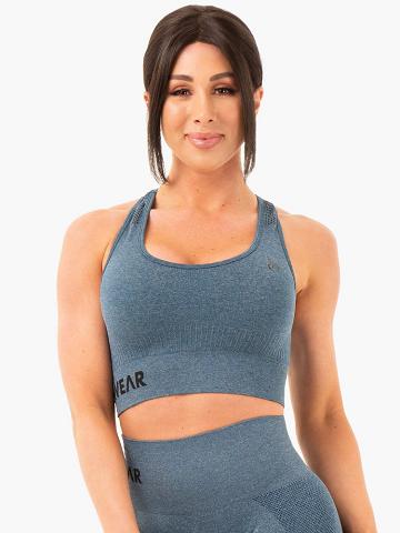 Ryderwear Women Sports Bra Seamless Staples Women's Sports Bra Teal Marl | CA1600JJ