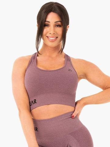 Ryderwear Women Sports Bra Seamless Staples Women's Sports Bra Purple Marl | CA1611WY