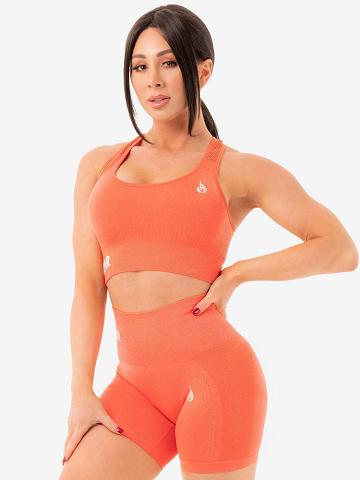 Ryderwear Women Sports Bra Seamless Staples Women's Sports Bra Orange Marl | CA1622DN