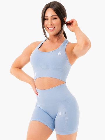 Ryderwear Women Sports Bra Seamless Staples Women's Sports Bra Denim Blue Marl | CA1628LH